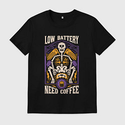 Мужская футболка Low battery need coffee