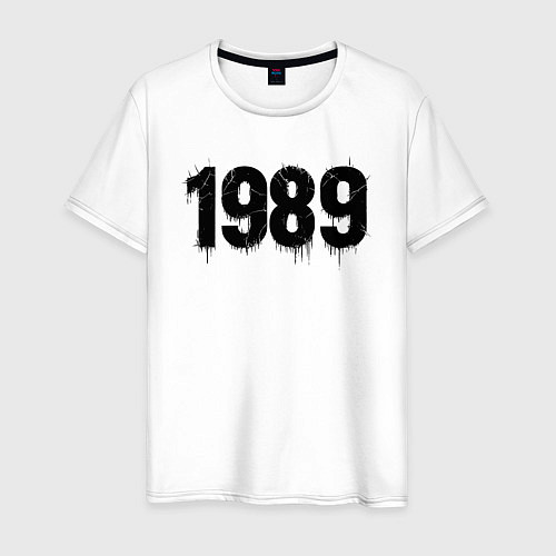 Мужская футболка 1989 год расшерканый / Белый – фото 1