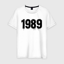 Футболка хлопковая мужская 1989 год расшерканый, цвет: белый