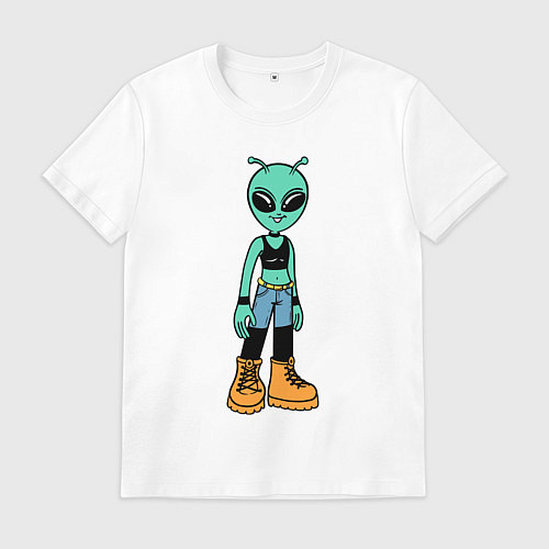 Мужская футболка Девочка инопланетянин / Белый – фото 1