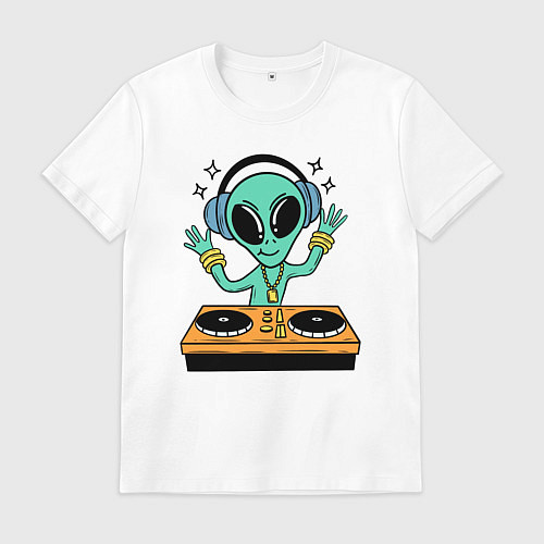 Мужская футболка Диджей инопланетянин / Белый – фото 1