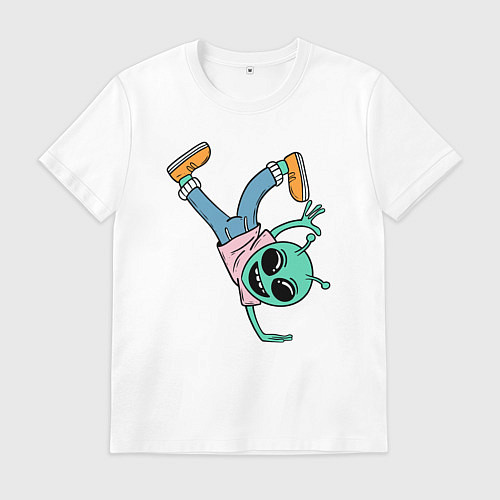 Мужская футболка Инопланетянин брейкдансер / Белый – фото 1