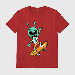 Мужская футболка Инопланетянин на скейтборде