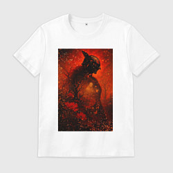 Футболка хлопковая мужская Маления, цвет: белый