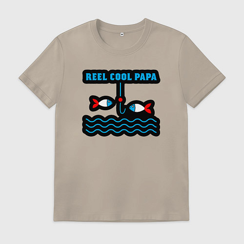 Мужская футболка Reel cool papa / Миндальный – фото 1