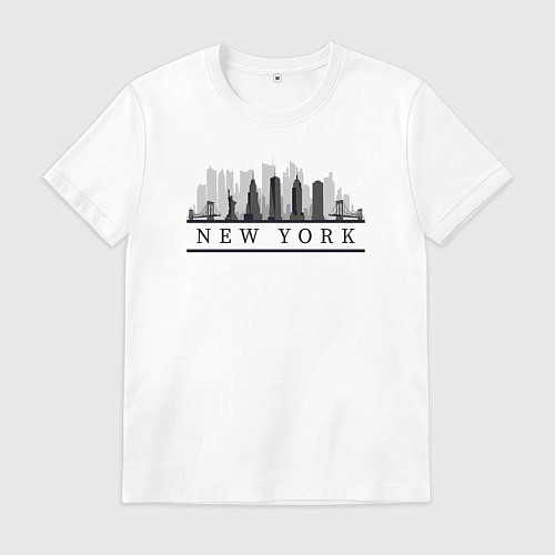 Мужская футболка Город Нью-Йорк / Белый – фото 1