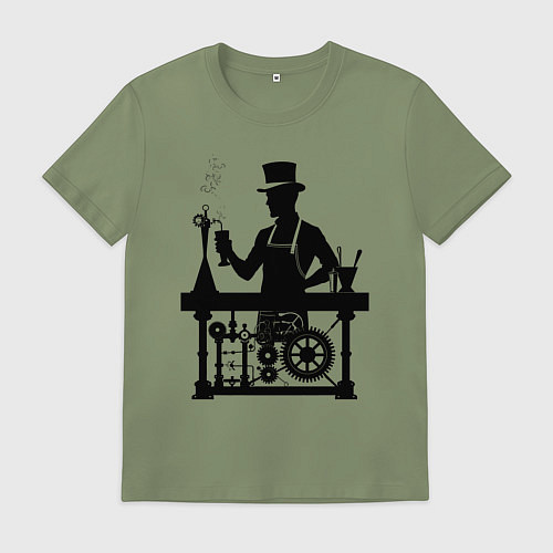 Мужская футболка Бармен стимпанк / Авокадо – фото 1