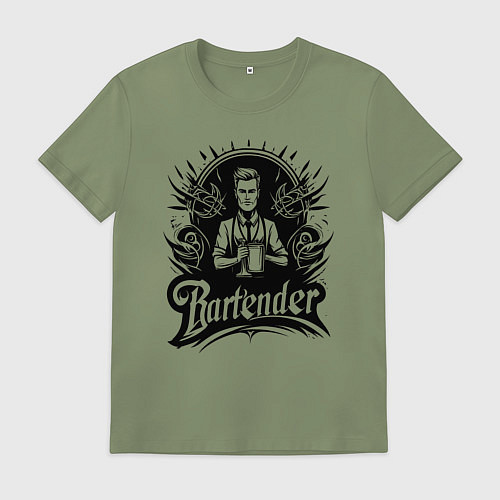 Мужская футболка Бармен орнамент / Авокадо – фото 1