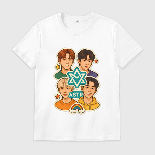 Мужская футболка Astro в виде стикеров / Белый – фото 1