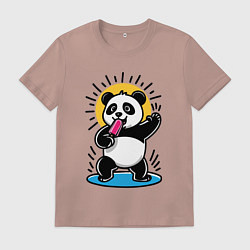 Мужская футболка Панда с мороженым в стиле комикса