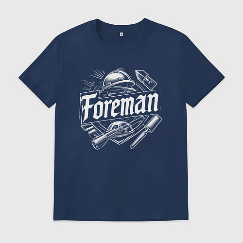 Мужская футболка Прораб орнамент / Тёмно-синий – фото 1