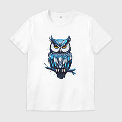 Мужская футболка Голубой филин на ветке