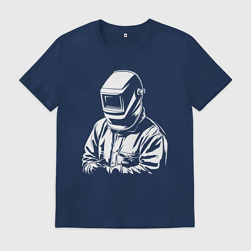 Мужская футболка Сварщик в маске / Тёмно-синий – фото 1