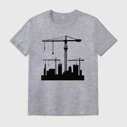 Футболка хлопковая мужская Башенные краны, цвет: меланж