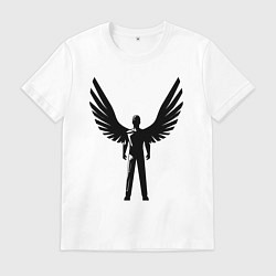 Футболка хлопковая мужская Крылатый строитель, цвет: белый