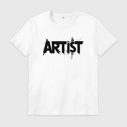 Футболка хлопковая мужская Художник в стиле граффити, цвет: белый
