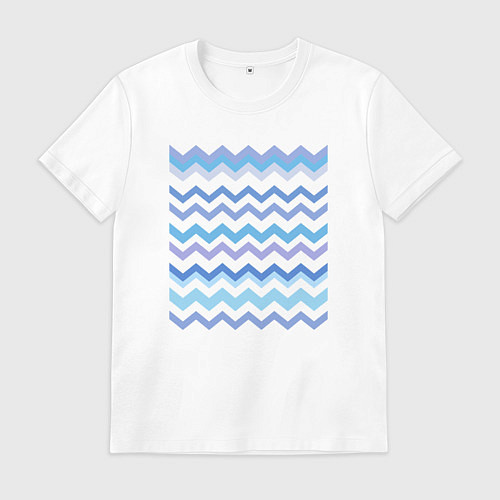 Мужская футболка Зигзаги - волны / Белый – фото 1