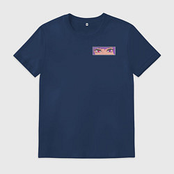 Футболка хлопковая мужская Влюбленные глазки, цвет: тёмно-синий