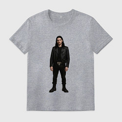 Футболка хлопковая мужская Bones во весь рост, цвет: меланж