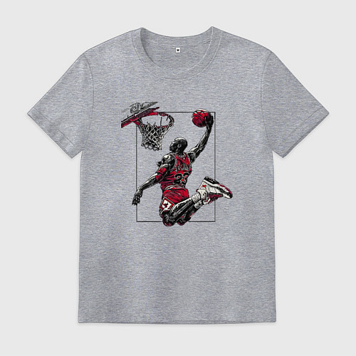 Мужская футболка Michael Jordan dunk / Меланж – фото 1