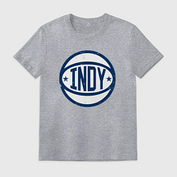 Футболка хлопковая мужская Indy Pacers ball, цвет: меланж