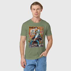 Футболка хлопковая мужская Гитарист Бендер - тяжёлый рок, цвет: авокадо — фото 2