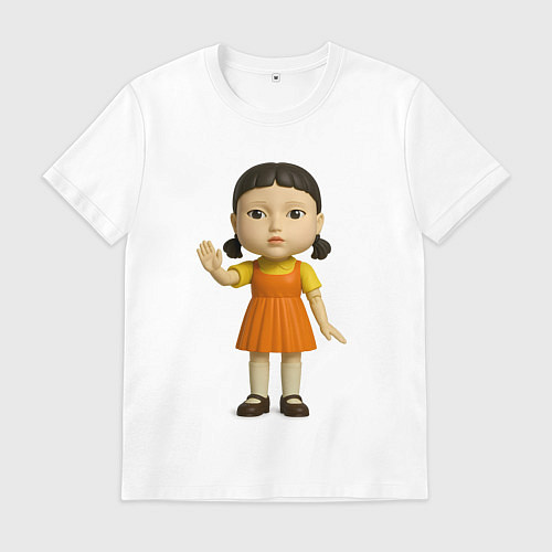 Мужская футболка Кукла с жестом стой / Белый – фото 1