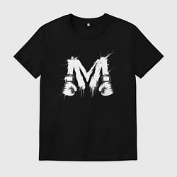 Мужская футболка М буква в бойцовских перчатках