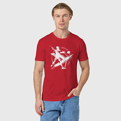 Футболка хлопковая мужская Динамичная игра в настольный теннис, цвет: красный — фото 2