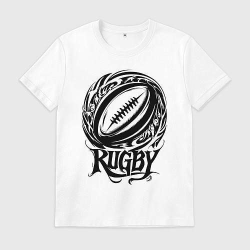 Мужская футболка Регби орнамент / Белый – фото 1