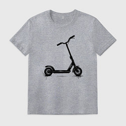 Футболка хлопковая мужская Самокат черное граффити, цвет: меланж