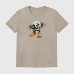 Футболка хлопковая мужская Ла Вака Сатурно Сатурнита, цвет: миндальный