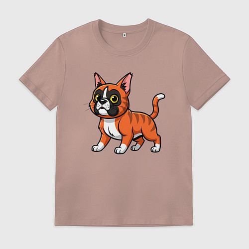 Мужская футболка Кот с мордой пса / Пыльно-розовый – фото 1