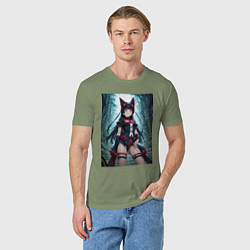 Футболка хлопковая мужская Рори Меркурия в лесу, цвет: авокадо — фото 2