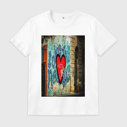 Мужская футболка Граффити сердце / Белый – фото 1