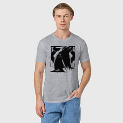 Футболка хлопковая мужская Крот с ножом, цвет: меланж — фото 2