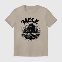 Футболка хлопковая мужская Крот в стиле готика, цвет: миндальный