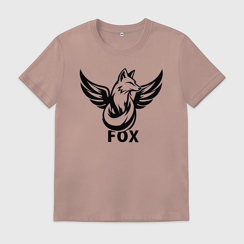 Мужская футболка Крылатая лиса / Пыльно-розовый – фото 1