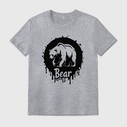 Мужская футболка Черный медведь в круге