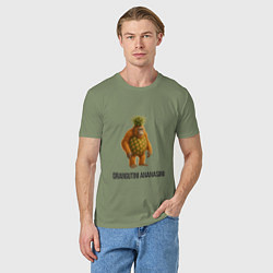 Футболка хлопковая мужская Orangutini Ananasini, цвет: авокадо — фото 2