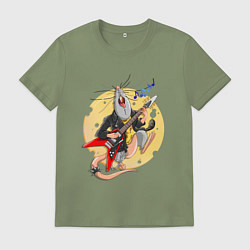 Футболка хлопковая мужская Крысиный рок, цвет: авокадо