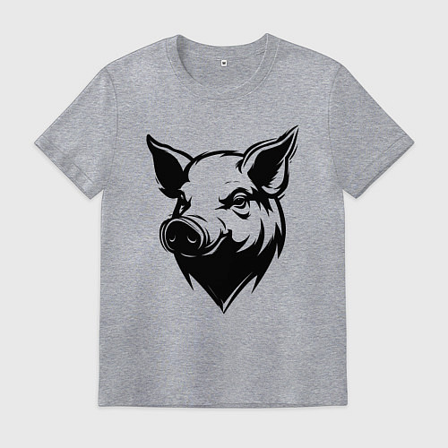 Мужская футболка Свиная голова / Меланж – фото 1