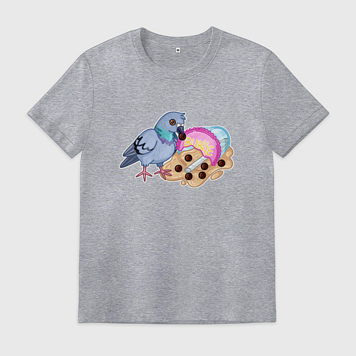 Мужская футболка Голубь с бабл ти / Меланж – фото 1