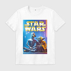 Мужская футболка Bender and Yoda - ai art collab