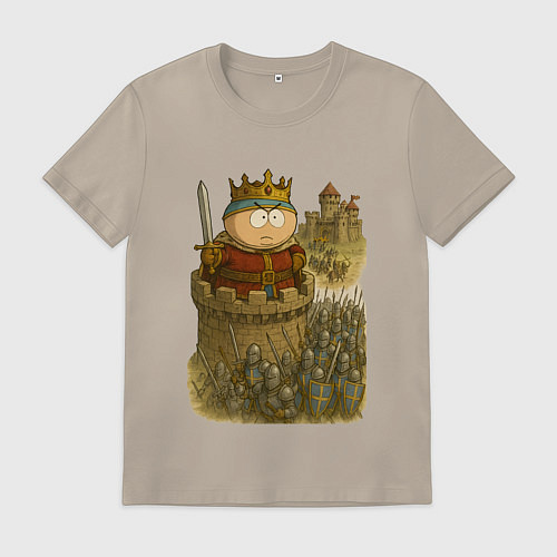 Мужская футболка Эрик Картман король / Миндальный – фото 1