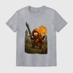 Футболка хлопковая мужская Кенни маг с мечем, цвет: меланж