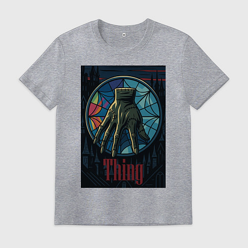 Мужская футболка Вещь - Уэнсдей / Меланж – фото 1