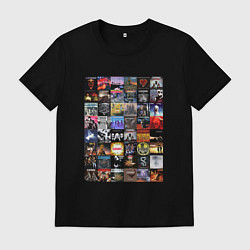 Футболка хлопковая мужская Scorpions - обложки, цвет: черный