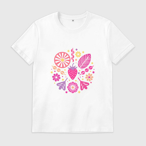 Мужская футболка Ягоды абстракция / Белый – фото 1