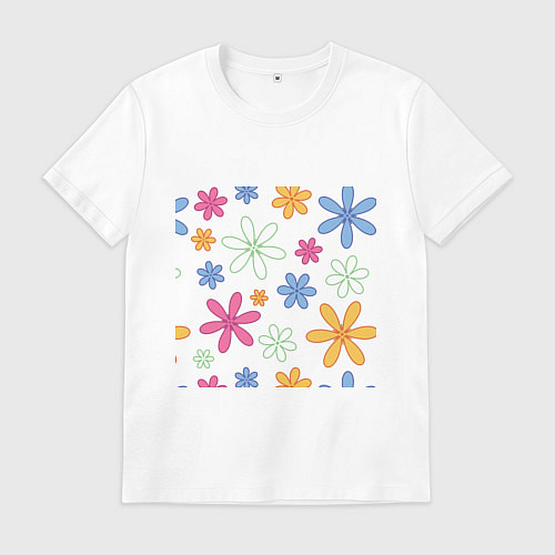 Мужская футболка Цветочный орнамент / Белый – фото 1